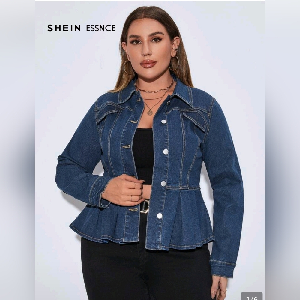 NWOT Peplum Denim Jacket Sz. 1XL